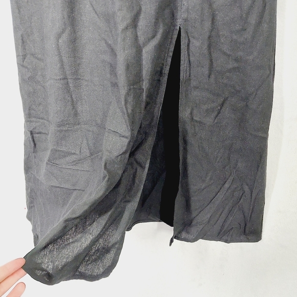 New Forever 21 Bustier Cami Black Side Slit Midi Dress P1667 - Picture 5 of 11